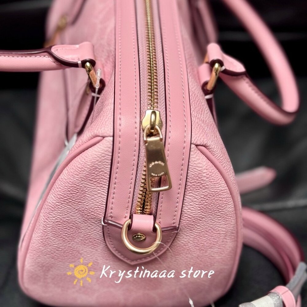 Coach Rowan Satchel Bag In Signature Canvas Powder/Pink - Picture 4 of 12